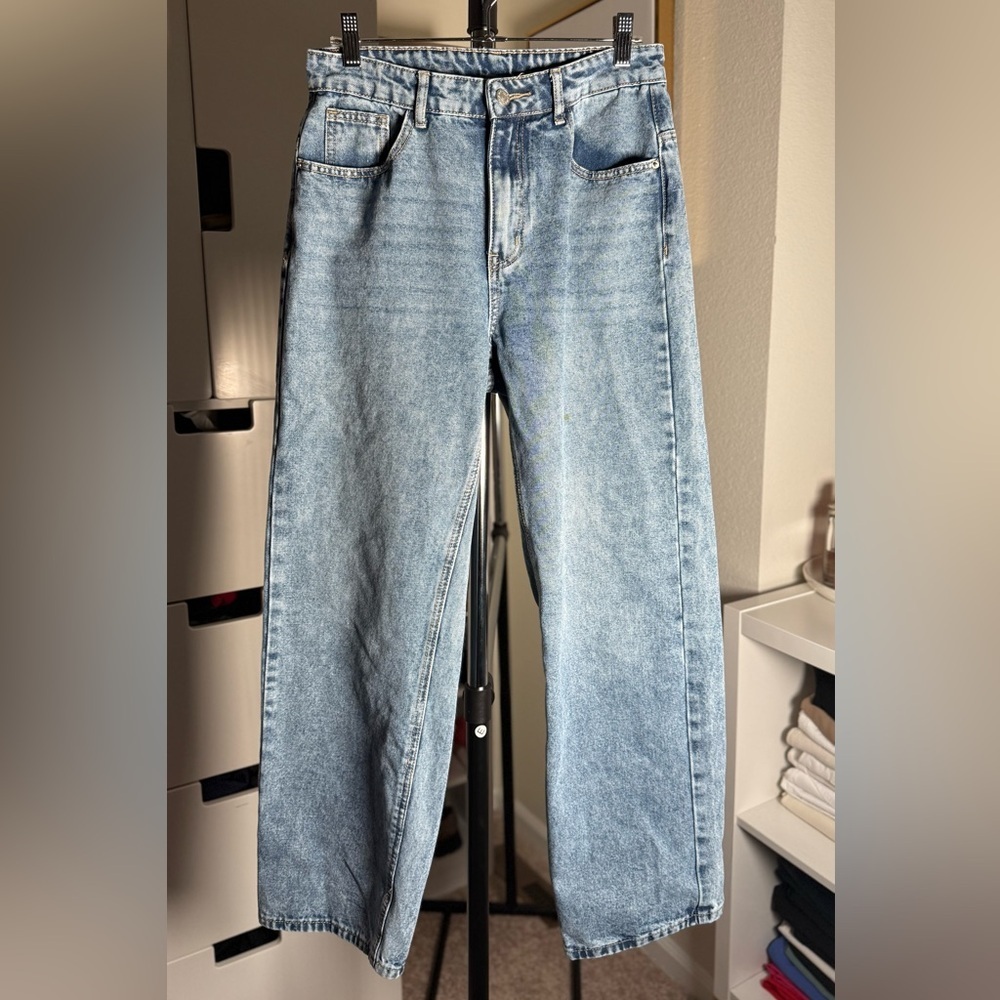 Shein Light Blue Denim High Waisted Wide Leg Jeans Women’s Size 30